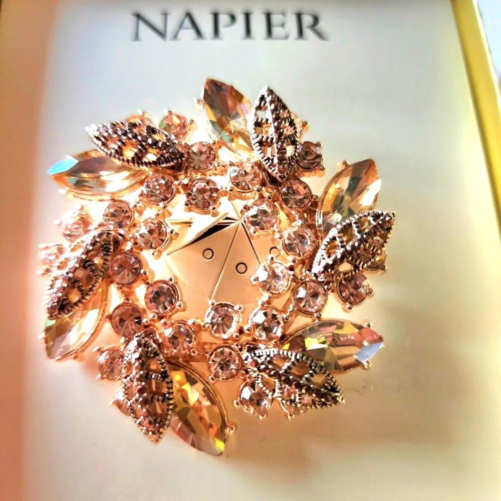Napier Gold and Silver Floral Wreath Brooch